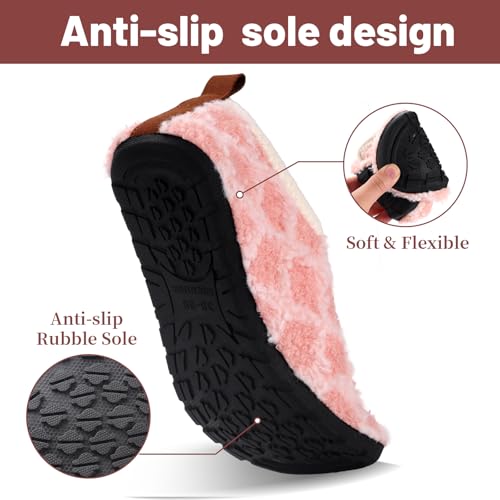 Image of Ibeauti Women Mens House Slippers Lightweight Comfy Barefoot Slipper Socks Rubber Sole House Shoes for Indoor /Outdoor Bedroom Travel