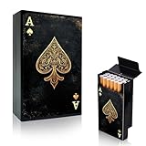 1 Stück Zigarettenetui Metall,zigarettenbox für 20 Zigaretten,Flip Top Zigaretten Box,Feuchtigkeitsbeständiges Versiegeltes Zigarettenetui für Raucherliebhaber(Pik-Ass)