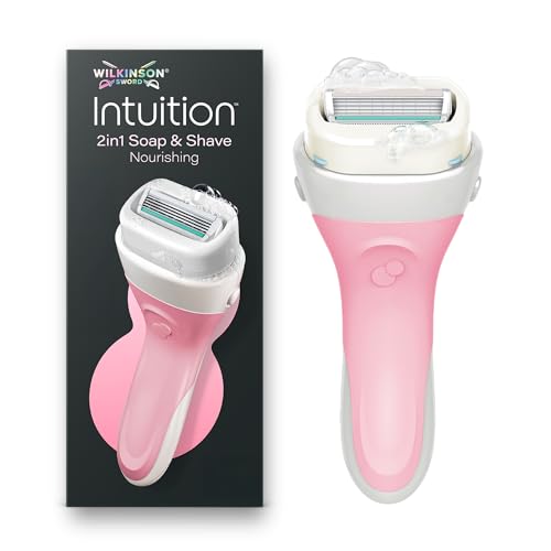 Wilkinson Sword Intuition 2in1 Soap & Shave Nourishing Razors for Women Built-in Vegan Soap Womens Razor Handle Plus 1 Blade Refill