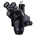 AmScope 7X-45X Trinocular Zoom Stereo Microscope Head with Black Finish