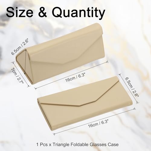Image of PATIKIL Foldable Glasses Case, Triangle Magnetic Sunglasses Organizer Case PU Leather Hard Eyeglass Case (1 Pcs)
