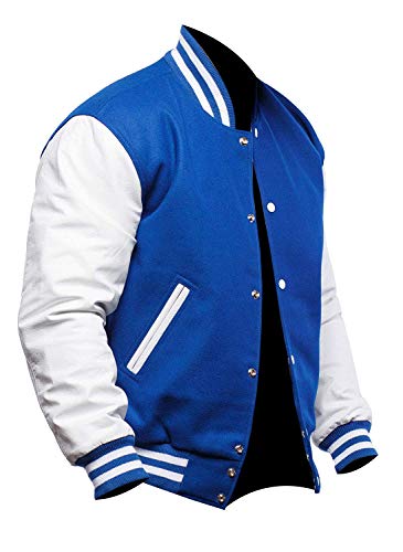 Image of Mens Letterman Black Varsity Jacket - Black School Teen College Bomber Jacket