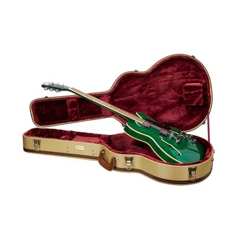 Crossrock Master Series 335 Style 6-String Semi-Hollow Electric Guitar Case | Classic Fabric Tweed...