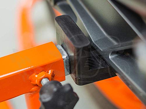 Image of GrandPitstop Paddock Stand with Swing Arm Rest and Bobbin Fork for KTM RC390 (Black and Orange)