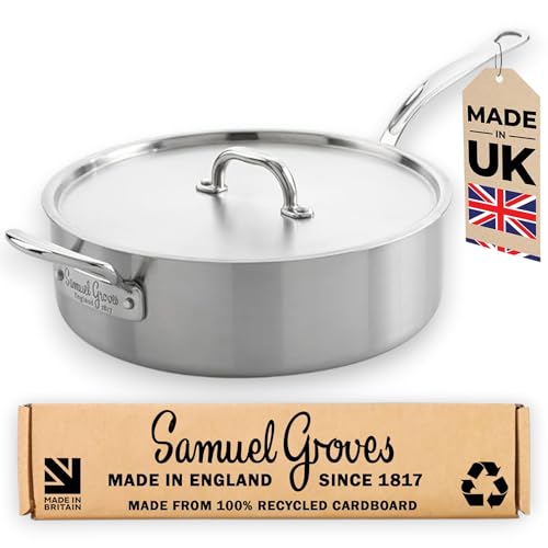 Samuel Groves - 26cm Stainless Steel Tri-Ply Saute Pan - Made in England