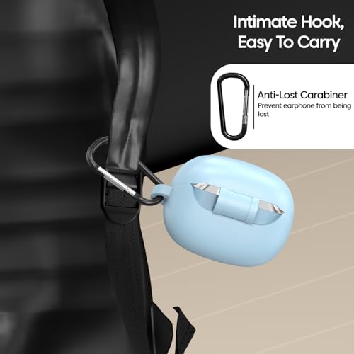 Image of Sounce Soft Silicone Protective Case Cover, Boat Airdopes Plus 311 (2025 Launch) Shockproof, Scratch-Resistant, Dustproof Earbuds Case with Keychain Clip, Easy Portability, (Blue)