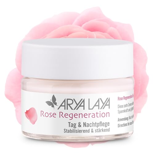 ARYA LAYA Rose Regeneration Tag & Nachtpflege, 50 ml: Gesichtscreme für sensible & feuchtigkeitsarme Haut, b. Neigung zu erweiterten Äderchen, regenerierend & antioxidativ, vegan