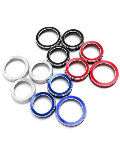 Temperature Adjustment Knob Air Conditioning Ring Volume Radio Button Switch Knob Cover Climate Control HVAC (Red)