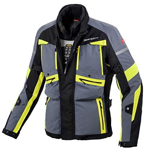 Spidi Globetracker H2Out Textile Waterproof Motorcycle Jacket - Black/Fluo 4XL