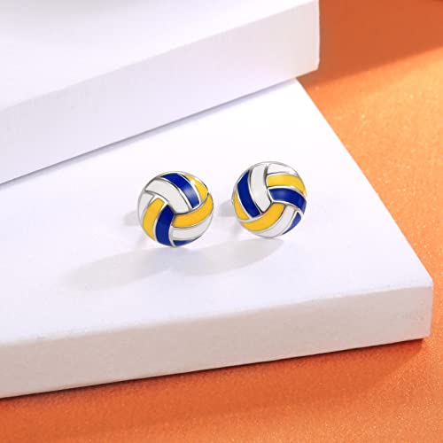 925 Sterling Silver Softball Volleyball Basketball Baseball Football Soccer Earrings Stud Hypoallergenic Sports Mom Jewelry Gifts for Women Player Lover2