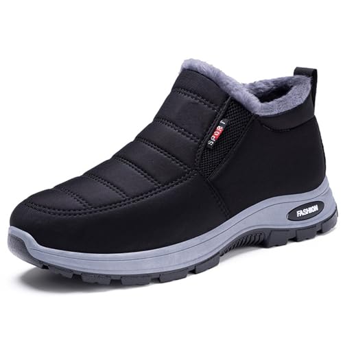 CrazySavage Mens Winter Warm Snow Boots,Wide Toe Lightweight Furry Lining Thermal Winter Shoes,with...