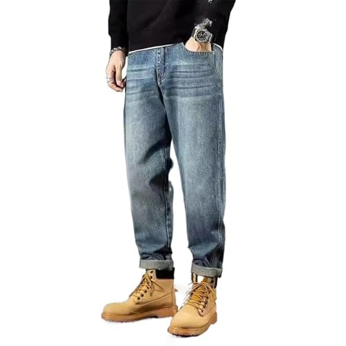 Men's Denim Autumn and Winter Loose Straight-Leg Casual Long Pants