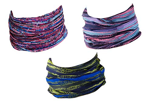 3 piezas de Banda deportiva multifunción para exteriores, bufanda para la cabeza resistente a los rayos UV para ciclismo, pesca, correr, etc, 3er Set/Farben:Colourful Interference