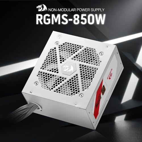 Image of Redragon RGMS-850W PRO 80+ Gold 850 Watt Power Supply w /ATX 3.1 & PCIe 5.1 Ready, Non-Modular Active PFC, Compact 150mm Size, 120mm Low Noise Fan, 100% Japanese Capacitors