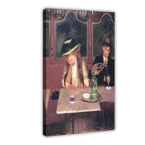 Impression sur toile Le buveur d'absinthe de Jean Béraud décoration murale 30x45 cm