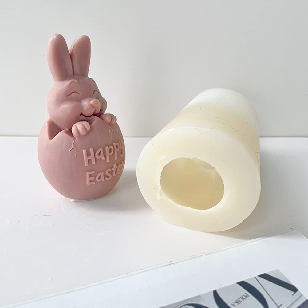 Stampo in silicone a forma di coniglietto , stampo per candele a forma di coniglio, stampi in resina epossidica per candele per aromaterapia, gesso