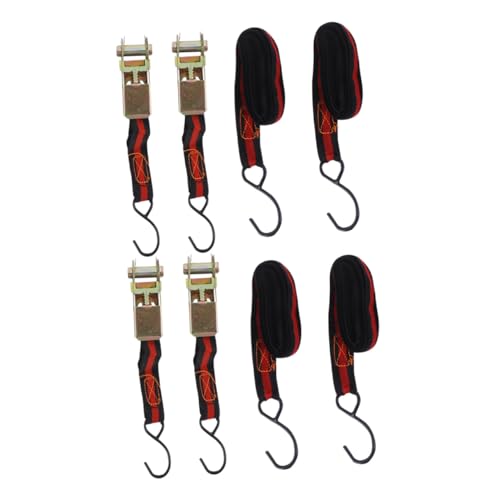 KOCKSHION 4 Piezas Cinchas de Amarre con Trinquete Correas Resistente con Ganchos Metálicos para Carga Pesada Protección Vehículos
