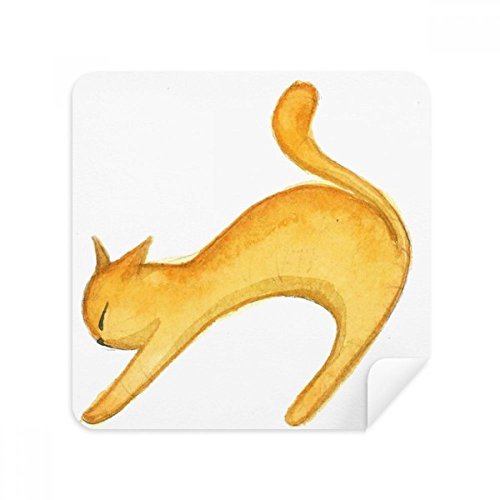 Nettoyeur d'écran chat orange en suède contre les traces de doigts sur téléphone et lunettes