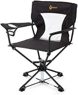 ARROWHEAD OUTDOOR 360° Degree Swivel Hunting Chair w/Armrests, Perfect for Blinds, No Sink Feet, Supports up to 450lbs, Carrying Case, Steel Frame, Fishing, High-Grade 600D Canvas, USA-Based Support
