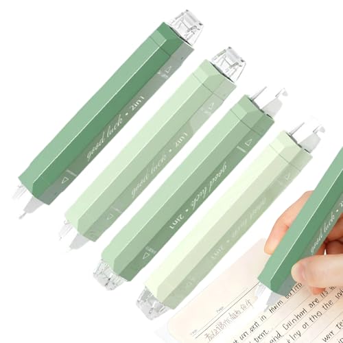 Pruojhw Pack de rodillos correctivos, 4 unidades de doble cara materiales escolares, juego de cintas correctivas, mini con tapa protectora, cinta correctora para niños, hogar, oficina, material