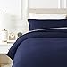 Produktbild AmazonBasics - Bettwäsche-Set, Fein-Biber, 135 x 200 cm, marineblau