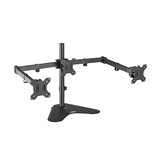 Suporte Ergonômico de Mesa Giratório para 3 Monitores de 13'' a 27'' com Capacidade de 7kg em Cada Tela - T1236N ELG
