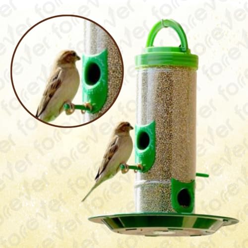 Image of FORREVER Bird Feeder - Hanging Bird Feeder for Balcony, Garden & Outdoor Use (Food Feeder)