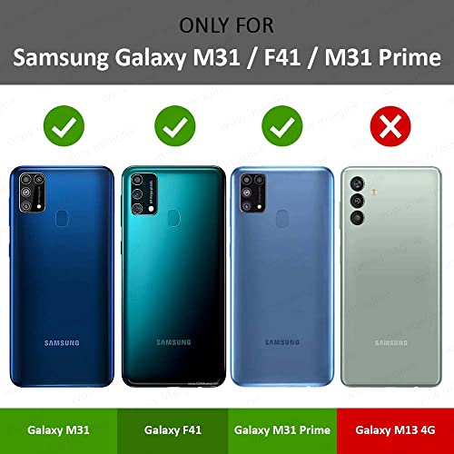 Image of WOW IMAGINE Shock Proof Flip Case Back Cover for Galaxy M31 | F41 | M31 Prime (Flexible | Leather Finish | Card Pockets Wallet & Stand | Black)