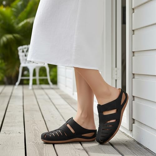 Image of HARENCE Clogs for Women Mules Shoes: Comfortable Dressy Closed Toe Platform Sandals 2026 Summer Casual Adjustable Slip On Walking Wedges