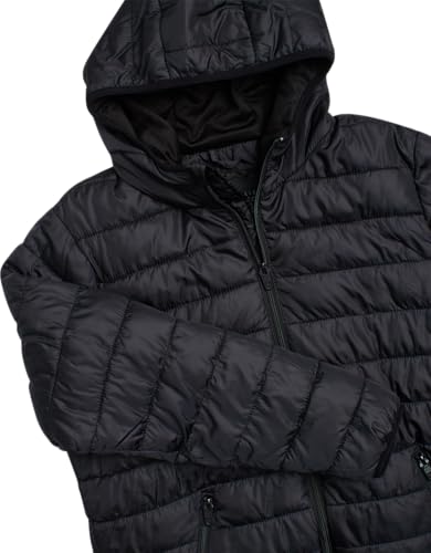Image of Perry Ellis Mens Puffer Jacket - Quilted Packable Down Winter Jacket with Hood - Lightweight Winter Coat for Men