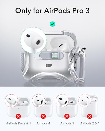 Image of ESR for AirPods Pro 3 Case (2025), Compatible with Airpods Pro 3rd Generation Case (USB-C Cable), Effortless MagSafe, Drop-Proof Lock, Easy Open, Cyber Series, Gray