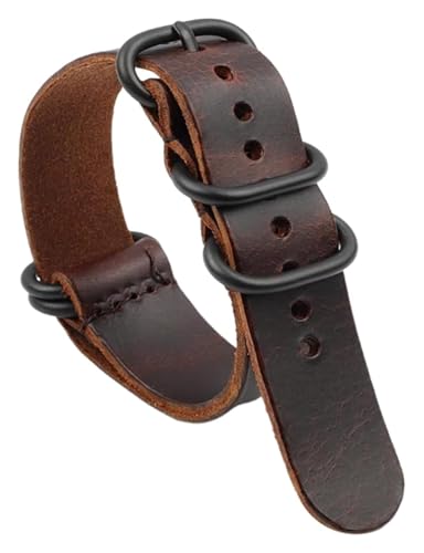 Remplacement de sangle de montre en cuir 22 mm marron craquelé pour un style rétro au quotidien