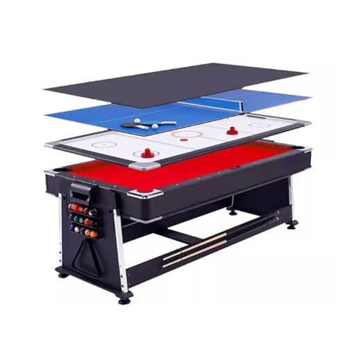 Mesa De Billar Automática 4 En 1 For Uso Doméstico Y Comercial, Se Convierte En Mesa De Snooker Y Ping-Pong(Red)