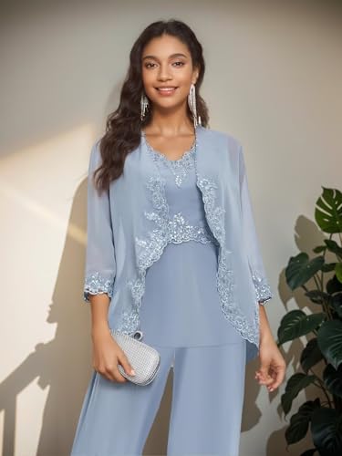 Elegant Burgundy Chiffon Lace Pant Suits for Women – Perfect Mother of the Bride Attire by TIANMEI, Size 18 Plus - Image 5