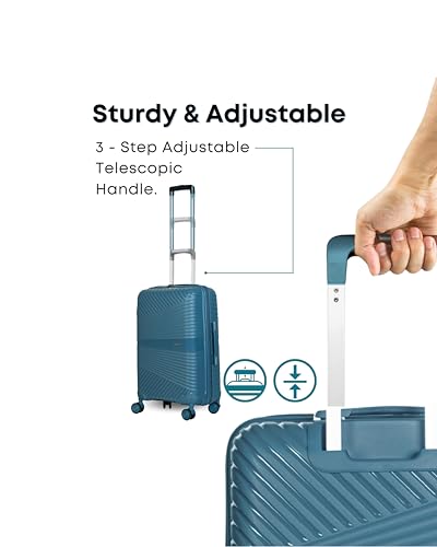Image of CRUISE Mediterranean Trolley Bags Set (20+24 Inch)| Hard Shell Expandable Suitcases with 8 Spinner Wheels & TSA Lock | Cabin and Check-in Lightweight Luggage Bag | Adjustable Handle (Set of 2)