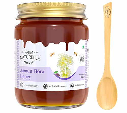 Image of Farm Naturelle Raw Immunity Herbs Honey 1kg| Glass Bottle | 100% Pure Unprocessed & Natural Honey | Ayurvedic & Rich in Vitamins and Minerals | Helps Boost Immunity