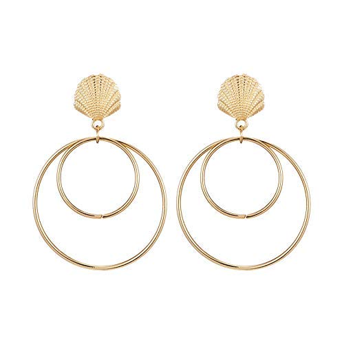 Boucle d'oreille cercle en couches enveloppe de coquille