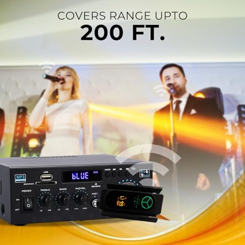 Image of FLYBALL UHF Wireless Microphone with Dual Antenna Receiver | Professional Handheld Mic for Karaoke, Stage, DJ, PA System, Church & Events (SLM 520 VLA)