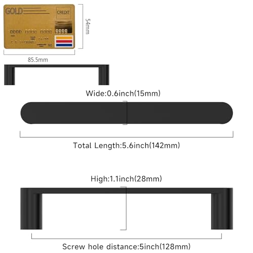 Amerdeco 10 Pack Matte Black Cabinet Pulls 5" — view 3