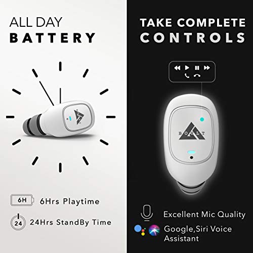 Image of Boult Audio AirBass Truly Wireless Bluetooth in Ear Earphone with Mic (White)