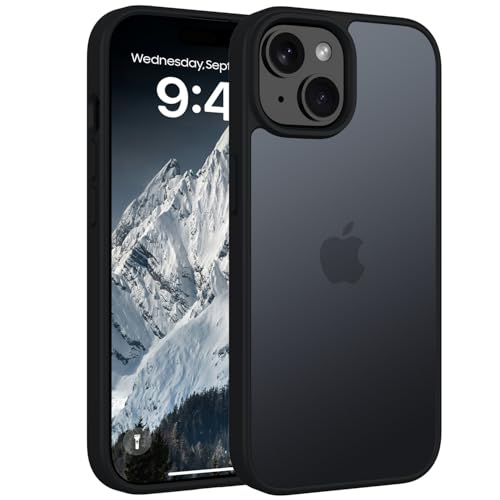 Andwing Matt Hülle für iPhone 15 6,1 Zoll, Militärstandard FallSchutz Handyhülle für iPhone 15, Mattierte Durchscheinend...