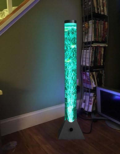 LED Bubble Tube Floor lamp with Changing Colors Light Colorful Lamp for Living Room & Bedroom & Office w/Plastic Fish - 100cm Length 10cm Diametert