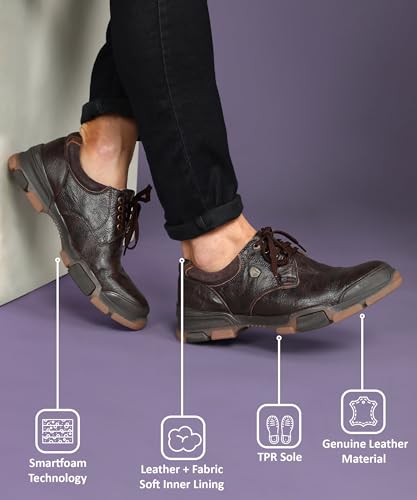 Image of Buckaroo: Anaiya Genuine Leather Brown Casual Shoes for Mens