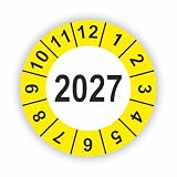 Fassbender-Druck PRÜFPLAKETTEN - Hochwertige Prüfetiketten JAHRESPLAKETTE 2027 Ø 30mm - Selbstklebende PVC-Folie - Wartungsetiketten für Prüfung - Prüfplakette für Prüfungsnachweis (60 Stück)
