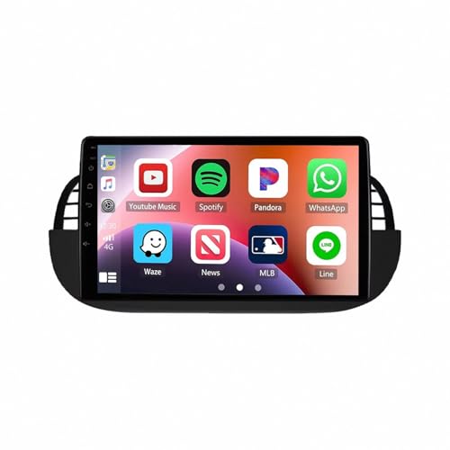 Pantalla Carplay para Fiat 500 2007-2014 multimedia de 2G+32G con Mirror Link y Bluetooth