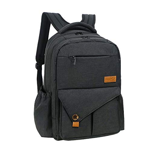 Hap Tim Diaper Bag Backpack, New Generation Water Resistant Large Baby Bag Travel Backpacks, Stroller Straps for Mom/Dad (5284H3-Dark Grey)