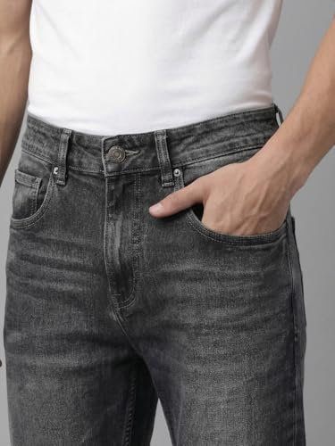 Image of Urbano Fashion Men's Relaxed Fit Washed Denim Jeans Non-Stretchable