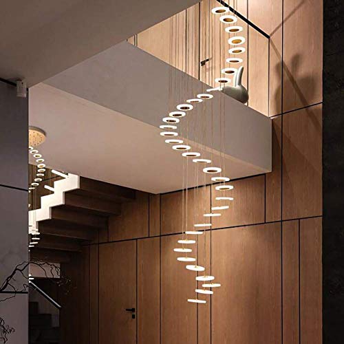 Lumières LED lustre suspendu à structure blanche 28 points lumineux salon - 2