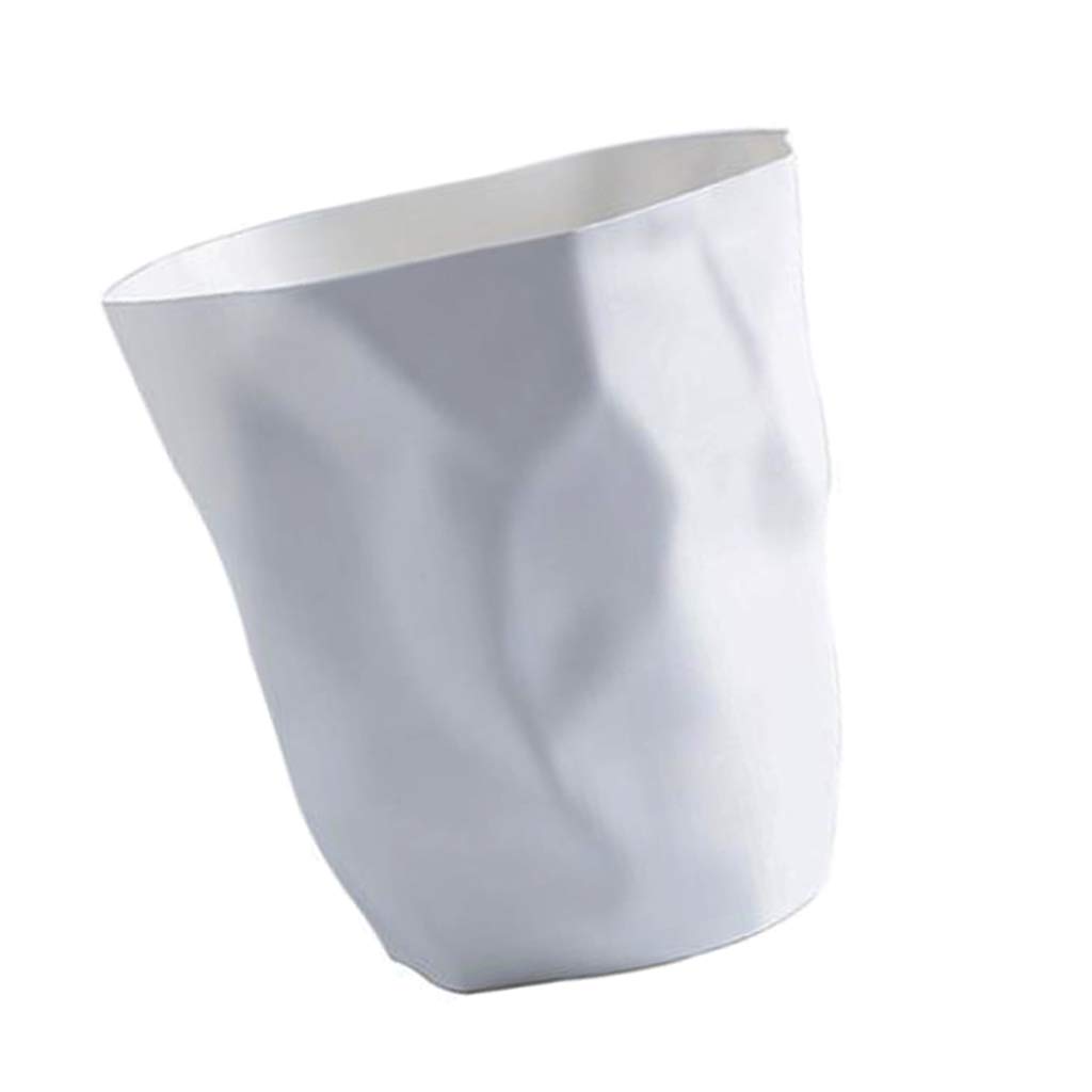 Fenteer Abfalleimer – Papierkorb für, Badezimmer, Aufenthaltsraum, Weiß groß, 26.5cm