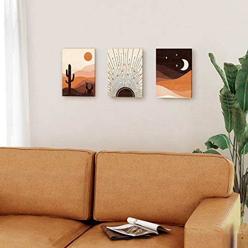 Art mural boho désert triptyque 40x60cm sans cadre chic - 2